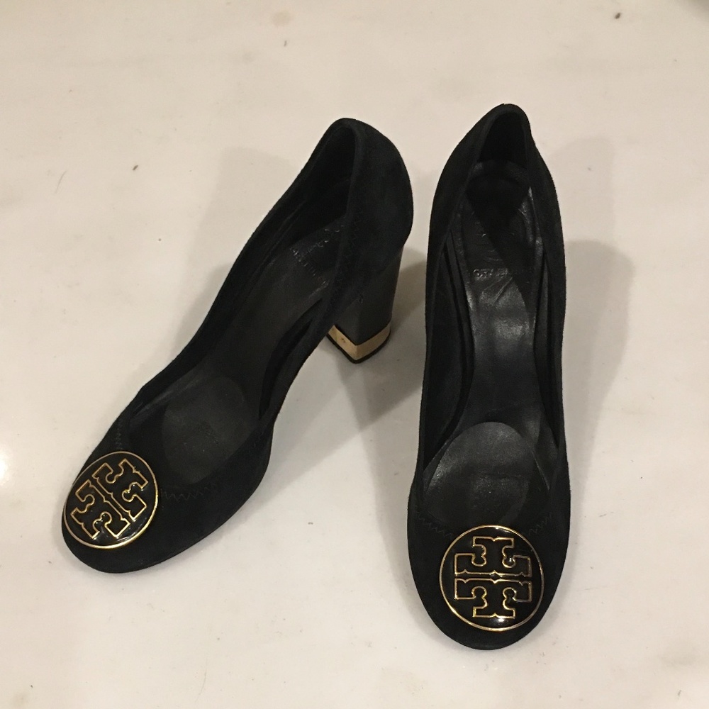 Tory Burch Maddie Black Suede Pump Size 7M